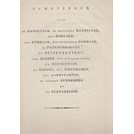 Afmetingen van de Handspaak, de beslagen Handspaak, den Koevoet, den Bomhaak, den Dubbelden Bomhaak, de Patroonkokers, de Buizenzetters, den Slager tot ...